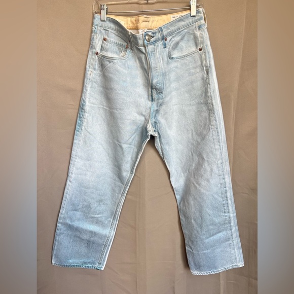 Rag & Bone Maya High Rise Ankle Straight Jeans Lapis Glitter Metallic Blue - Picture 1 of 4